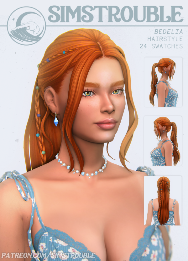 Maxis Match Bedelia Hairstyle (Ponytail Bun) by simsfinds - The Sims 4 Custom Content