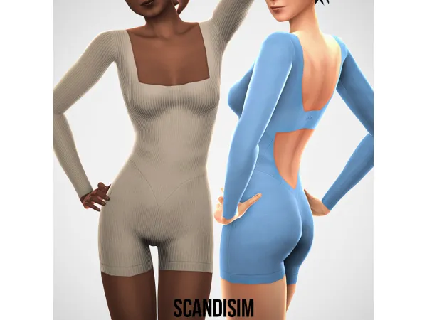 Maxis Match Longsleeve Bodysuit by scandisim - The Sims 4 Custom Content