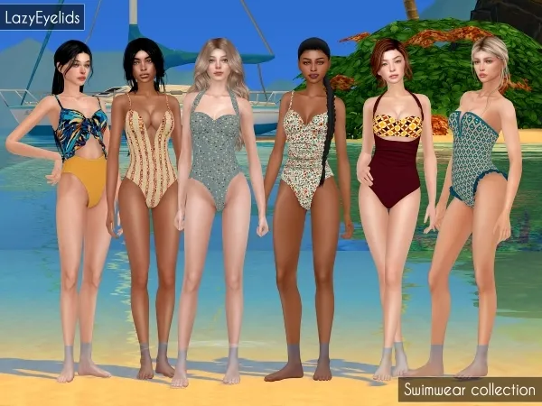 Alpha Swimwear collection by lazyeyelids - The Sims 4 Custom Content