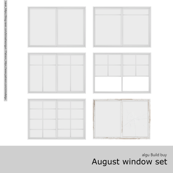 Mix [algu] August window set 15 by simsfinds - The Sims 4 Custom Content