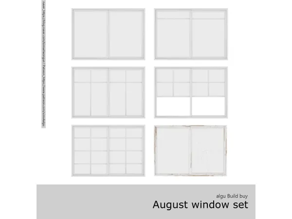 Mix [algu] August window set 15 by sims4algu - The Sims 4 Custom Content