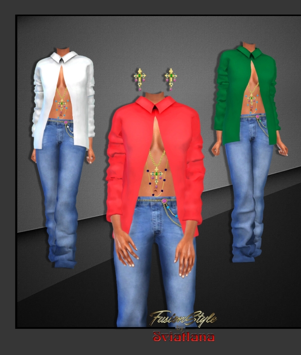 Alpha Blouse Trousers by fusionstylesims4 - The Sims 4 Custom Content