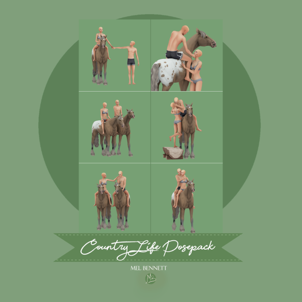 Mix Country Life Posepack by melbennett - The Sims 4 Custom Content