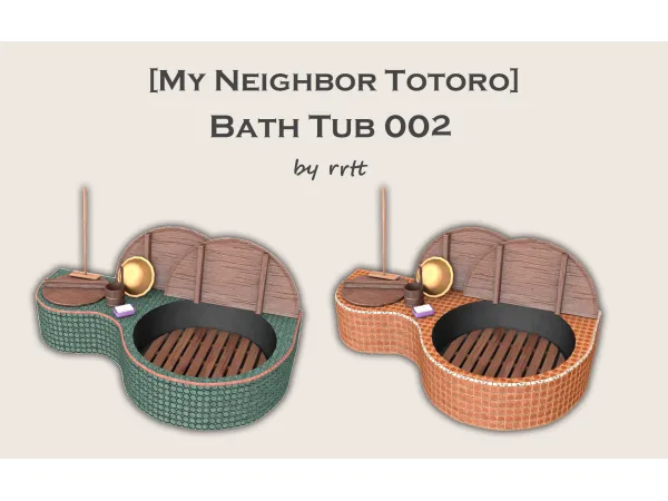 Alpha [My Neighbor Totoro] Bathtub 002 by simsfinds - The Sims 4 Custom Content