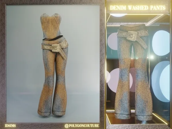 Alpha Denim Washed Pants by polygoncouture - The Sims 4 Custom Content