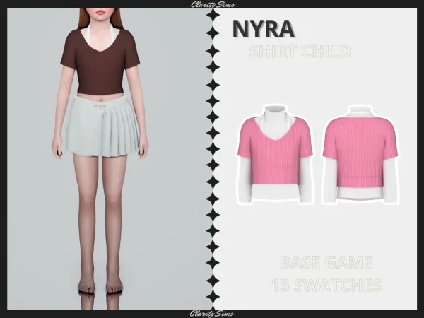 Alpha Nyra Shirt Child by clarity-sims - The Sims 4 Custom Content