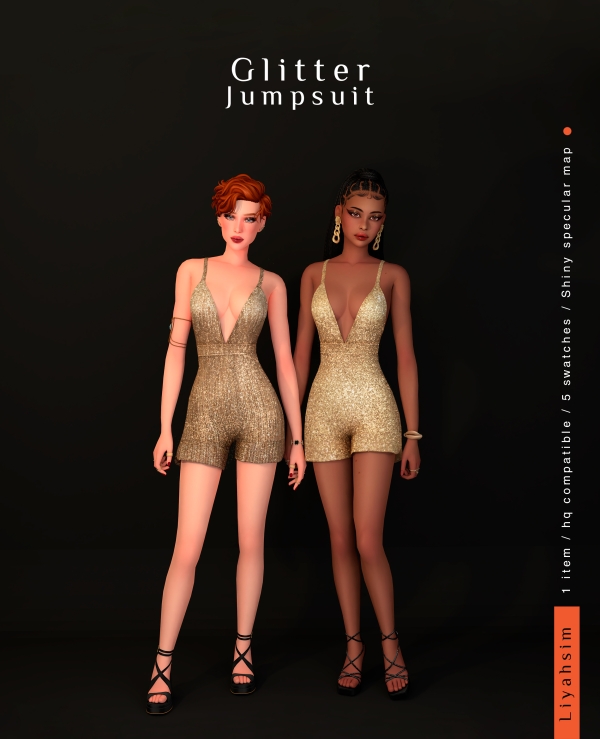 Maxis Match Glitter Jumpsuit Gift by luxysims - The Sims 4 Custom Content