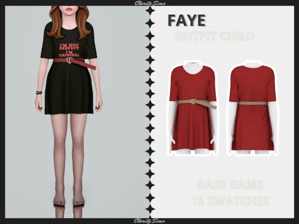 Alpha Faye Outfit Child by clarity-sims - The Sims 4 Custom Content