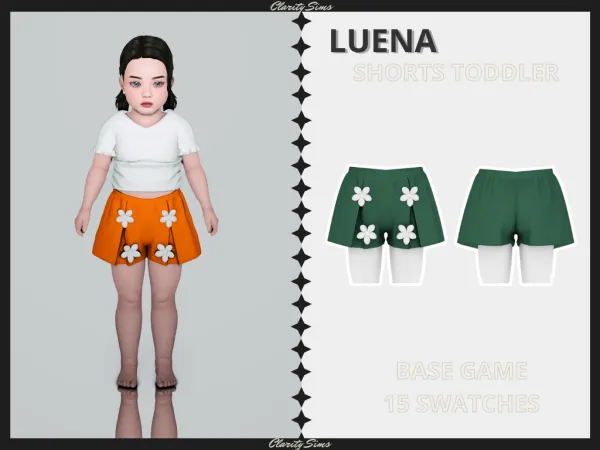 Alpha Luena Shorts Toddler by clarity-sims - The Sims 4 Custom Content