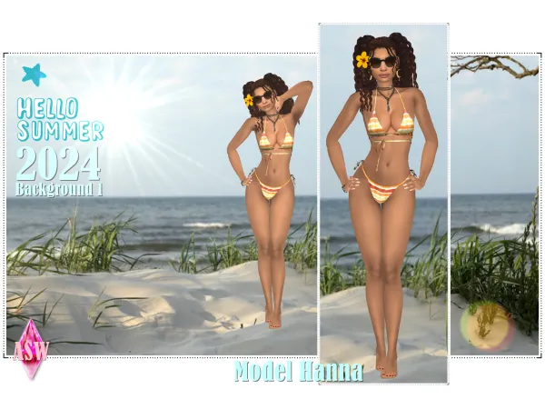 Mix Summer 2024 CAS Background Model Hanna by AnnettsSims4Welt - The Sims 4 Custom Content