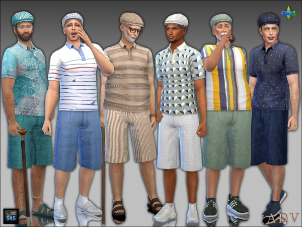 Mix Outfits for male seniors by artedellavita_mabra - The Sims 4 Custom Content
