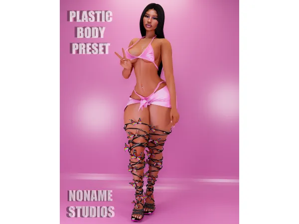 Alpha Plastic Body Preset by nonvmestudios - The Sims 4 Custom Content