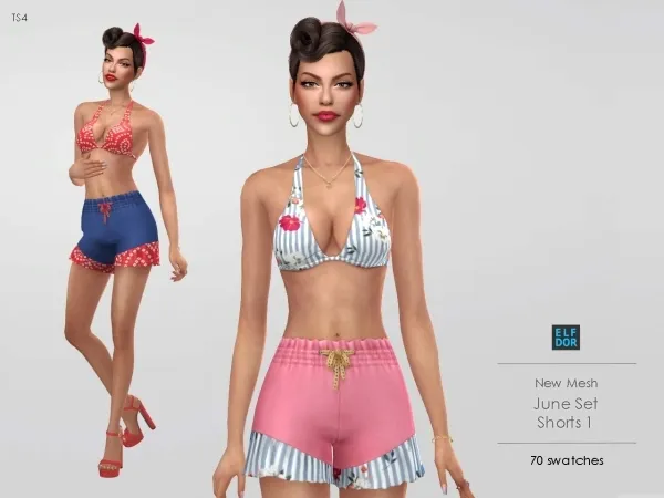 Mix Summer Shorts 1 by elfdor - The Sims 4 Custom Content