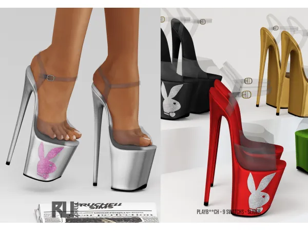 Alpha PlayB heels by ruchellsims - The Sims 4 Custom Content