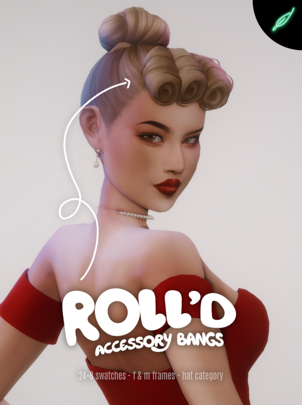 Maxis Match roll'd accessory victory roll bangs by simsfinds - The Sims 4 Custom Content