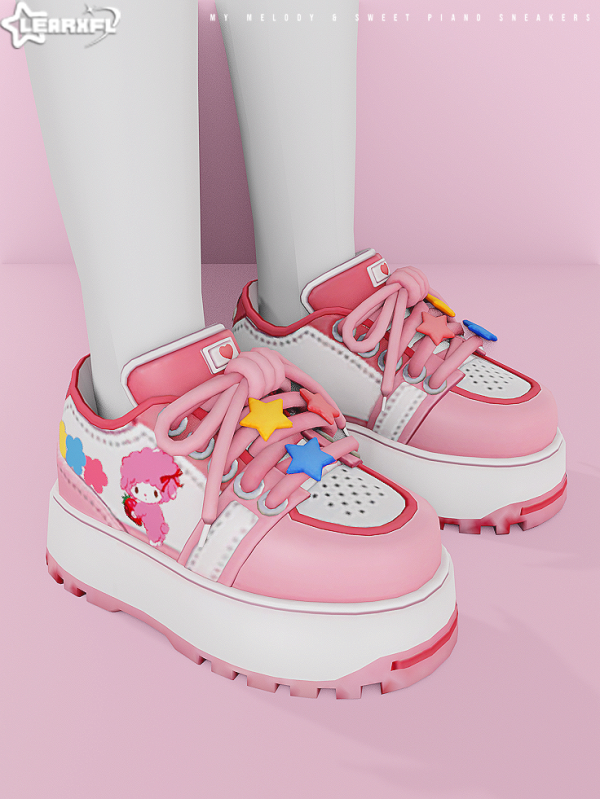 Mix My Melody Sweet Piano Sneakers [1217 Items] by simsfinds - The Sims 4 Custom Content