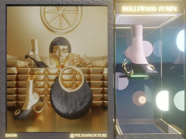 Alpha Hollywood pumps by polygoncouture - The Sims 4 Custom Content