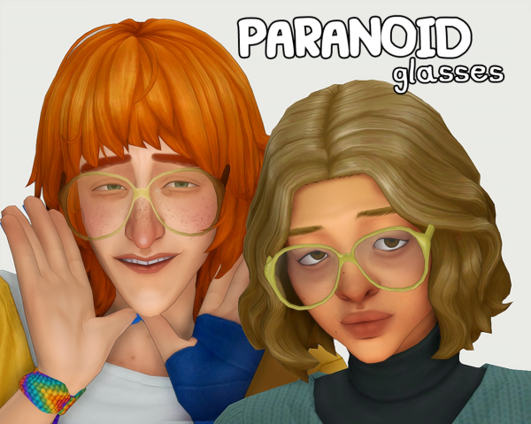 Mix PARANOID glasses by simsfinds - The Sims 4 Custom Content