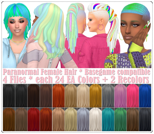Maxis Match Paranormal Female Hair Basegame compatible by simsfinds - The Sims 4 Custom Content