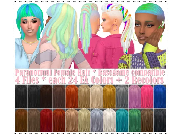 Maxis Match Paranormal Female Hair Basegame compatible by AnnettsSims4Welt - The Sims 4 Custom Content