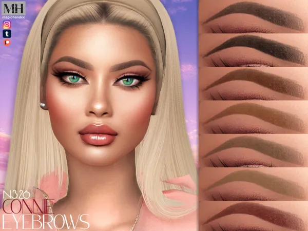 Alpha Connie Eyebrows N326 - The Sims 4 Custom Content