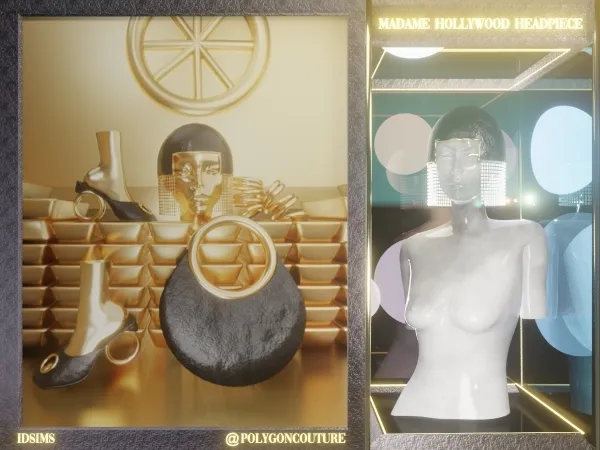 Alpha Madame Hollywood Headpiece by polygoncouture - The Sims 4 Custom Content