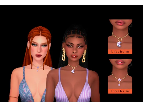 Maxis Match Star Moon Necklace Gift by luxysims - The Sims 4 Custom Content