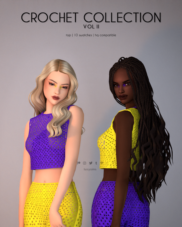 Mix Top Crochet Collection II by luxysims - The Sims 4 Custom Content
