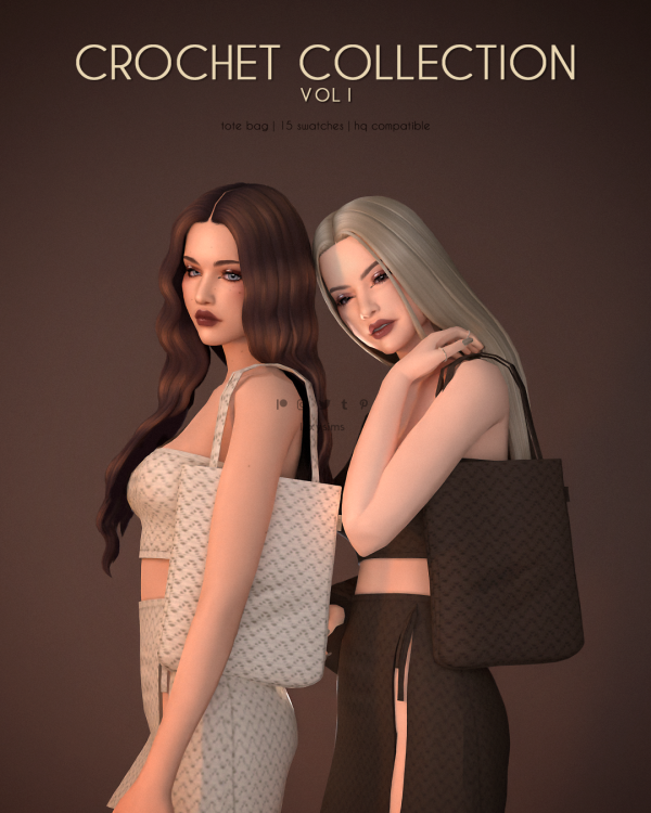 Mix Tote Bag Crochet Collection by luxysims - The Sims 4 Custom Content