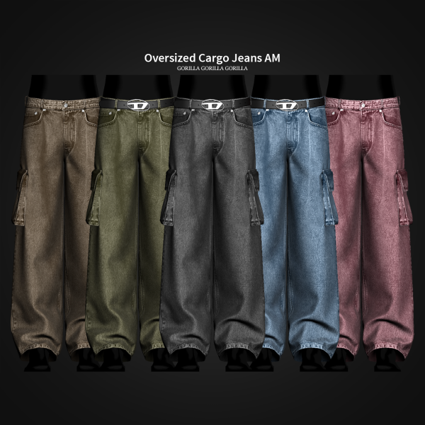 Alpha Oversized Cargo Jeans AM by simsfinds - The Sims 4 Custom Content