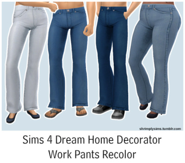 Maxis Match Recolor of Sims 4 Dream Home Decorator Work Pants by simsfinds - The Sims 4 Custom Content