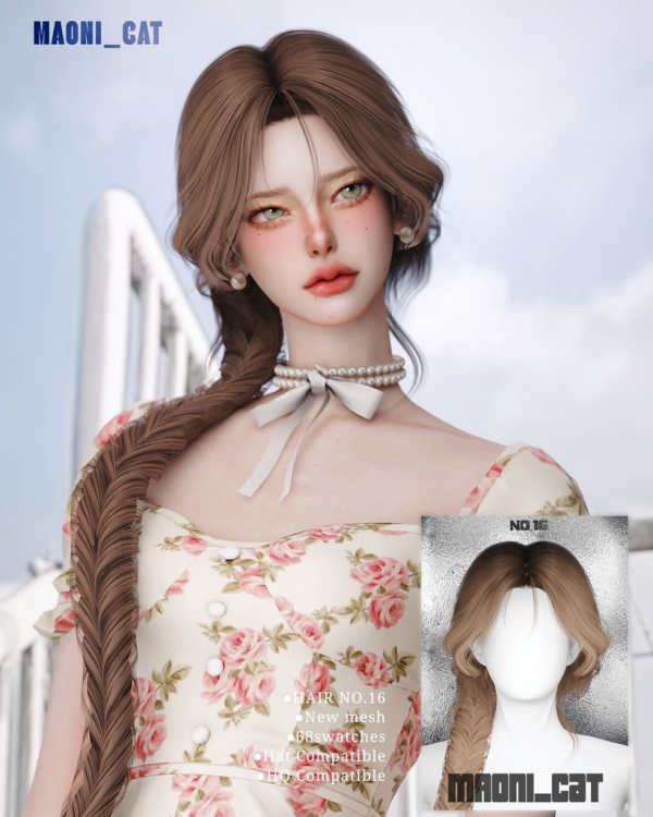 Alpha [Maoni_cat]HAIR No16 by simsfinds - The Sims 4 Custom Content