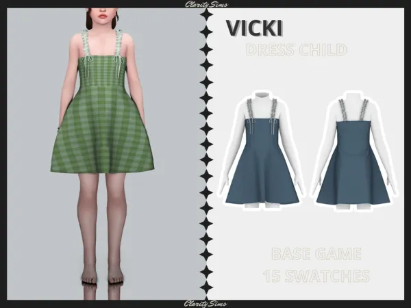 Alpha Vicki Dress Child by clarity-sims - The Sims 4 Custom Content