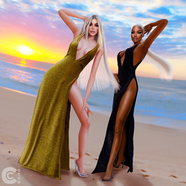 Alpha Thigh High Slit Gown by cool_content_star - The Sims 4 Custom Content