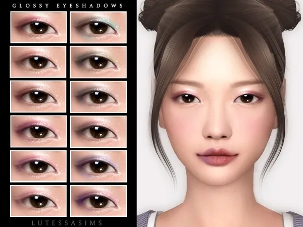 Mix Glossy Eyeshadows by Lutessasims - The Sims 4 Custom Content