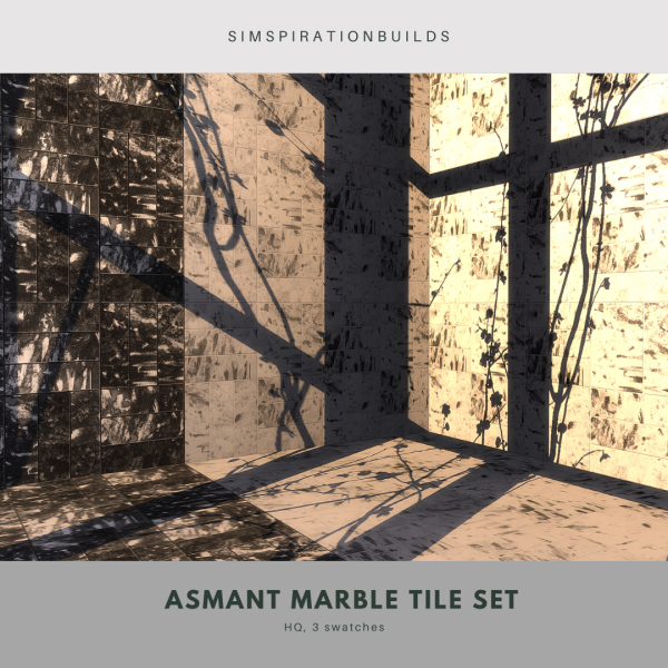 Alpha Asmant Marble Tile Set by simsfinds - The Sims 4 Custom Content