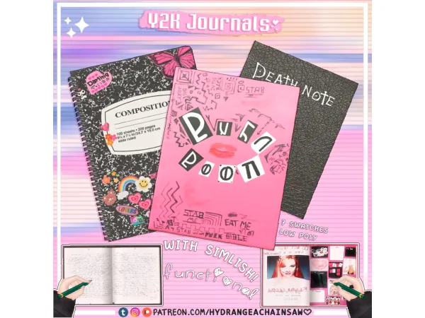 Y2K journals by hydrangeachainsaw