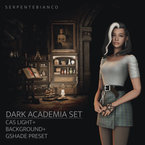 Mix DARK ACADEMIA SET by simsfinds - The Sims 4 Custom Content