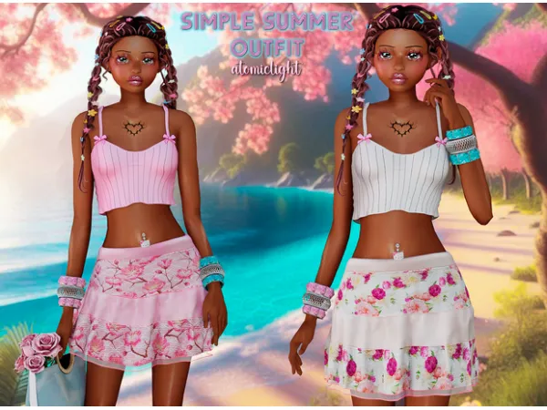 Alpha Simple Summer Outfit ( O O ) by atomiclight - The Sims 4 Custom Content
