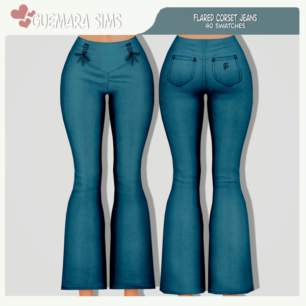 Alpha Flared Corset Jeans (Public now) by simsfinds - The Sims 4 Custom Content