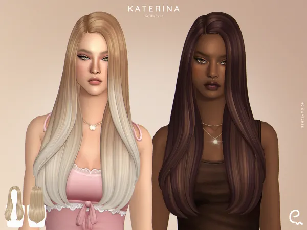 Maxis Match [EnriqueS4] Katerina Hairstyle by simsfinds - The Sims 4 Custom Content