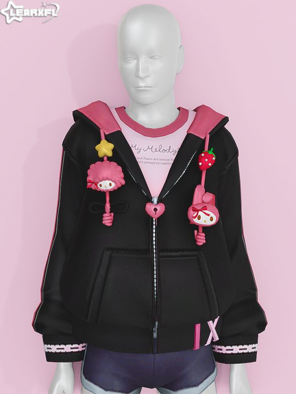 Maxis Match My Melody Sweet Piano Male Hoodie [1618 Items] by simsfinds - The Sims 4 Custom Content