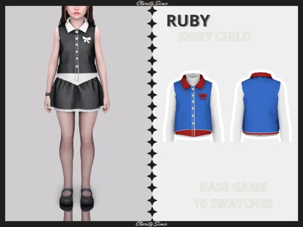 Alpha Ruby Shirt Child - The Sims 4 Custom Content