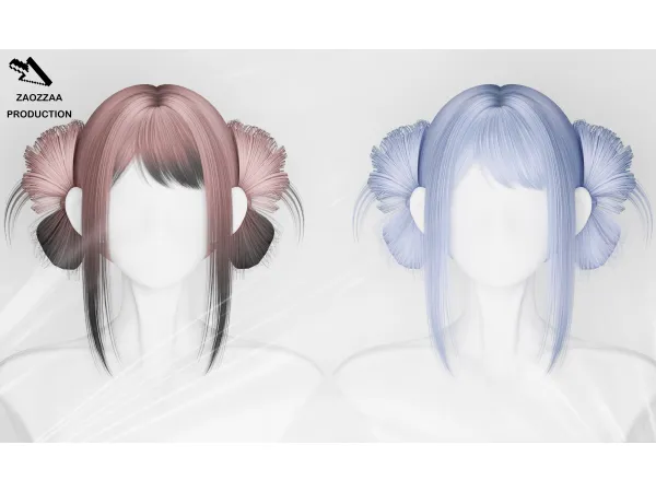 Alpha [ZAO]Seventy Six Hair by ZAOZZAA - The Sims 4 Custom Content