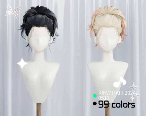 Alpha KIKIWSTUDIO HAIR 20240512 by simsfinds - The Sims 4 Custom Content