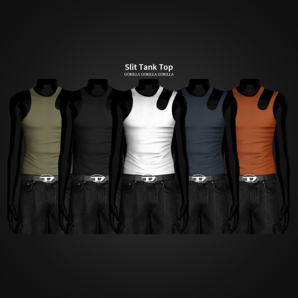 Alpha Slit Tank Top by simsfinds - The Sims 4 Custom Content