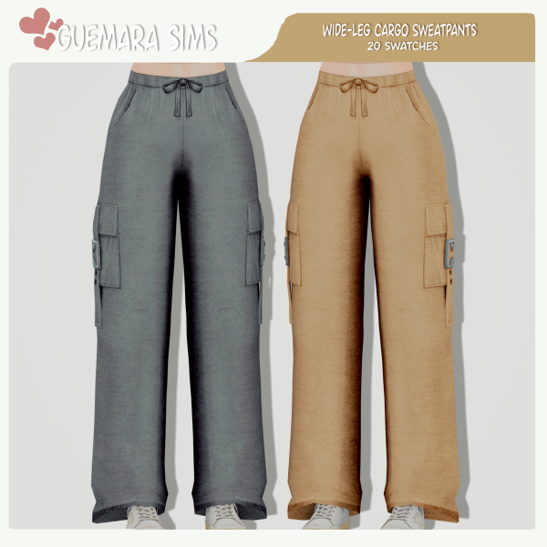 Alpha Wide Leg Cargo Sweatpants (Public now) by simsfinds - The Sims 4 Custom Content