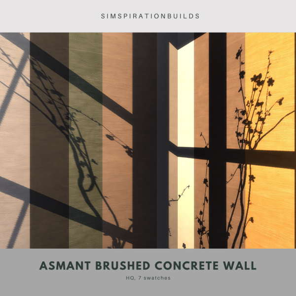 Alpha Asmant Brushed Concrete Wall by simsfinds - The Sims 4 Custom Content
