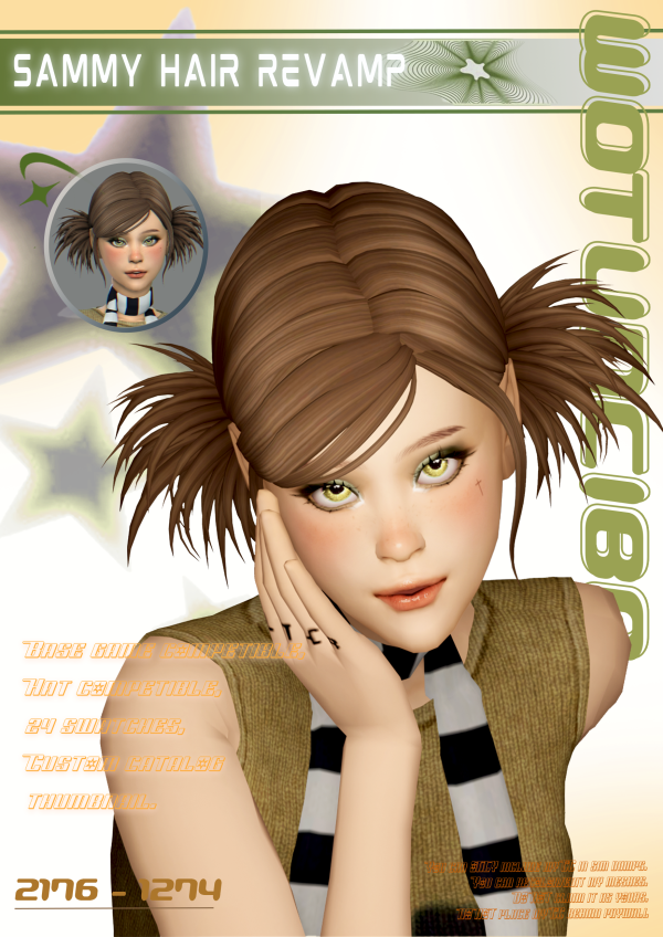 Maxis Match Sammy Hair Revamp by simsfinds - The Sims 4 Custom Content