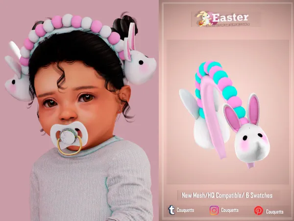 Alpha Easter HeadBand (Infant toddler kids and adult version) - The Sims 4 Custom Content
